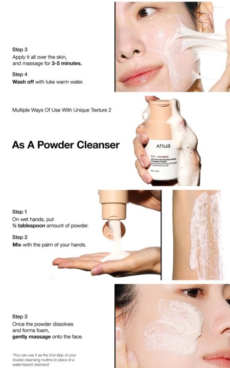 Anua RICE + CERAMIDE ANUA RICE ENZYME BRIGHTENING CLEANSING POWDER